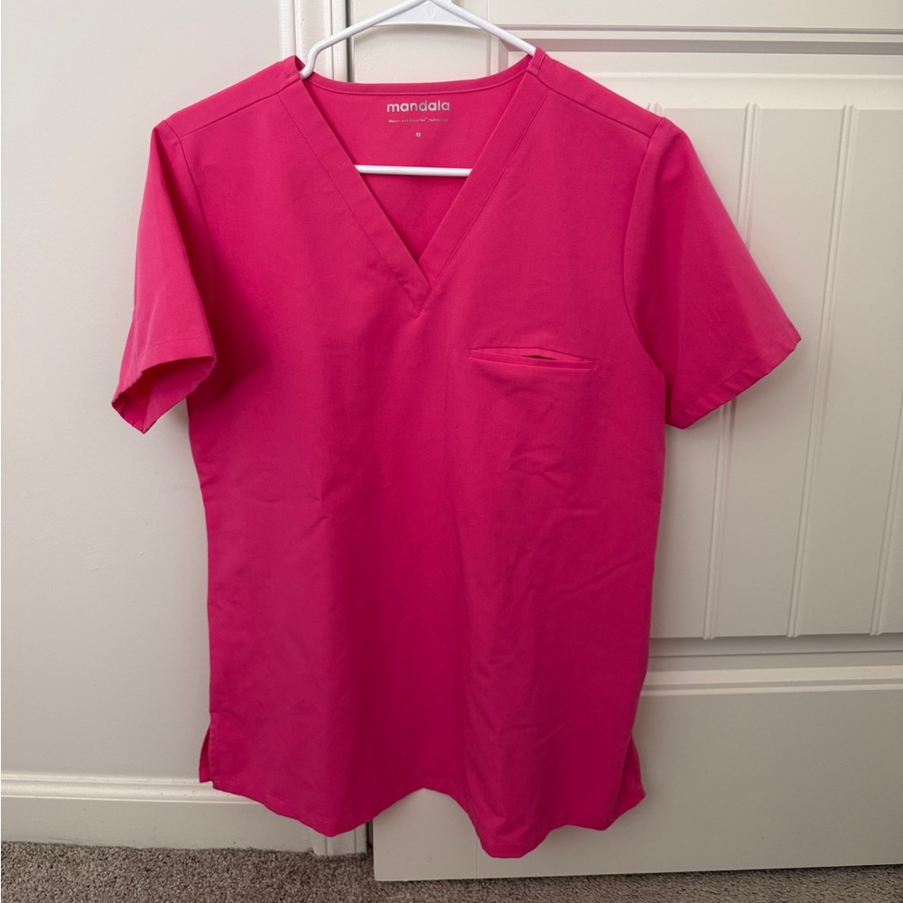 Mandala pink scrub top